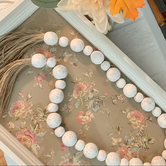 Wood Bead Garland with Tassels #1 - Picture 2 of 6